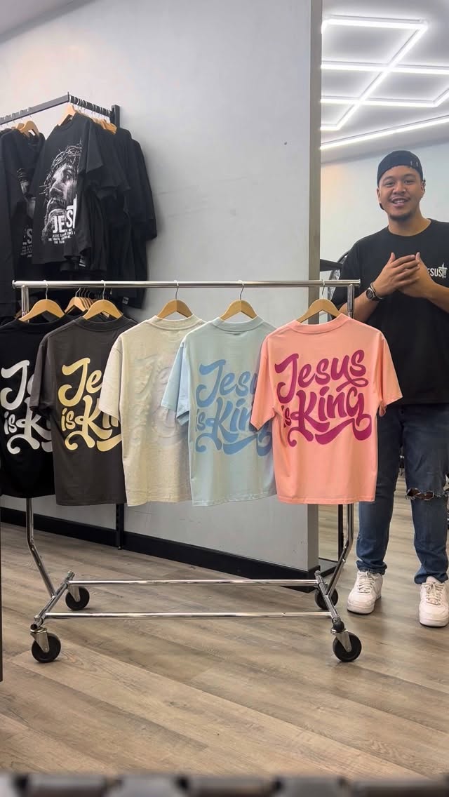Custom printed tees available in multiple colours