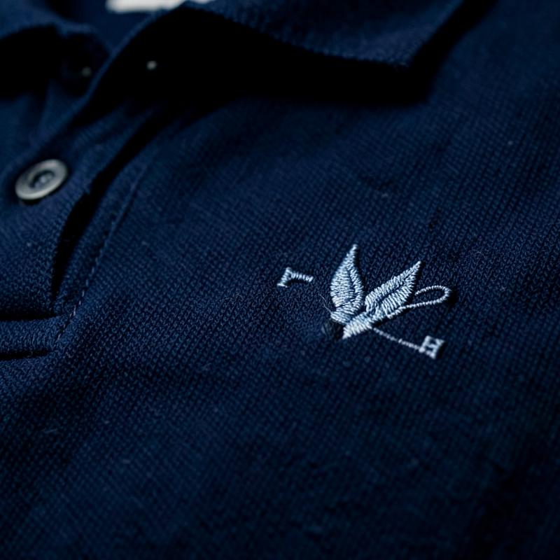 Embroidered logo on a work polo shirt